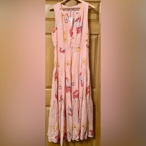 NWT DR2 Pink Floral Maxi Dress Large